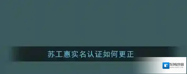 《苏工惠》实名认证更改教程