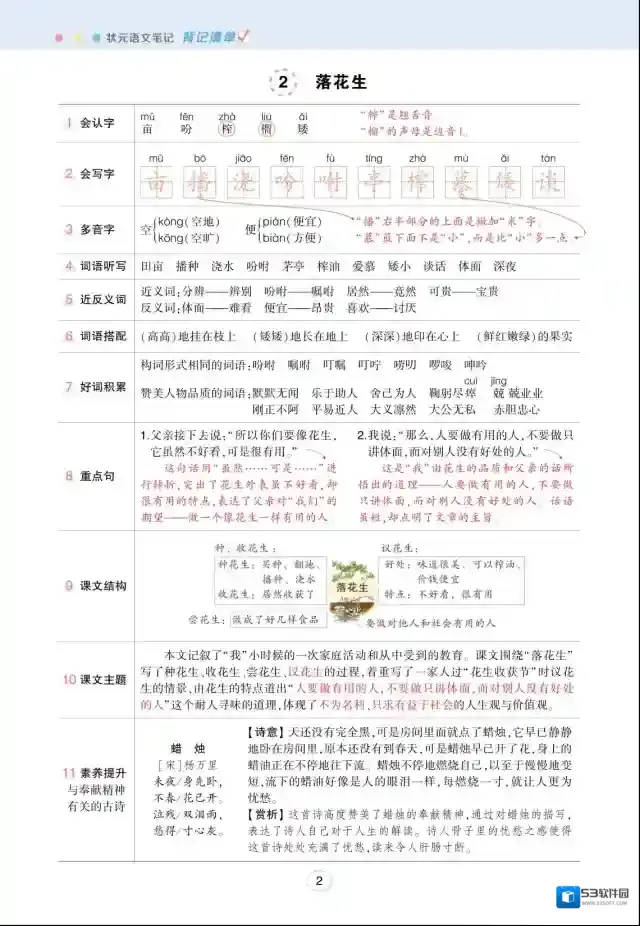 状元语文笔记背记